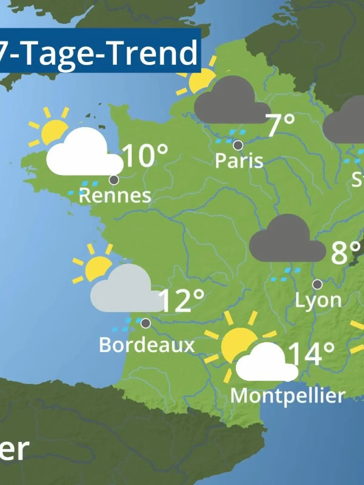 Bild zu: "Frankreich: Wie wird das Wetter?"