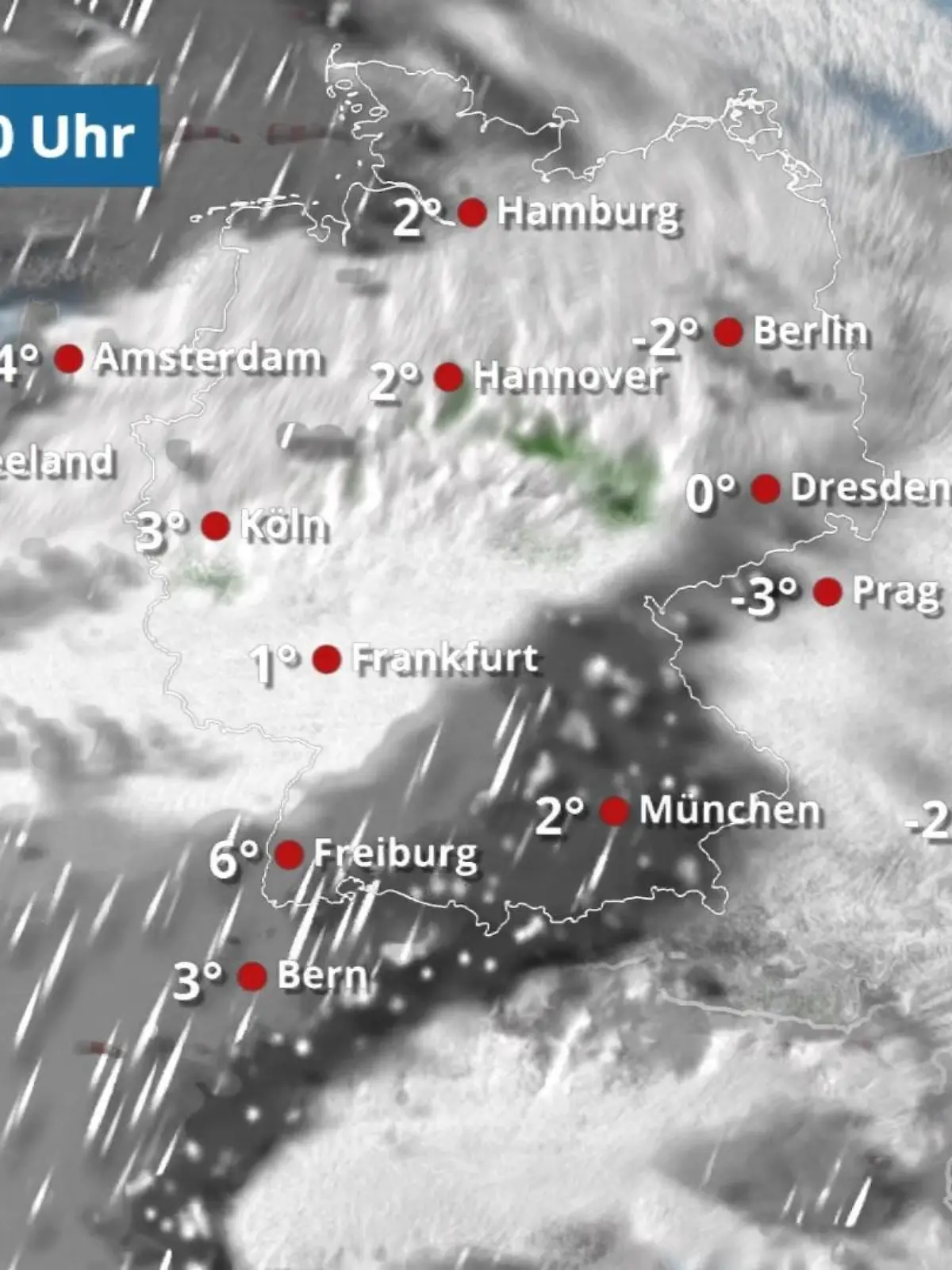 Bild zu: "Schnee und Regen dominieren - Glätte-Gefahr"