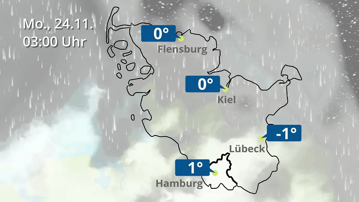 Hamburg, Schleswig-Holstein: Wie wird das Wetter? Regen- und Wolkenfilm für die Nordsee- und Ostseeküste