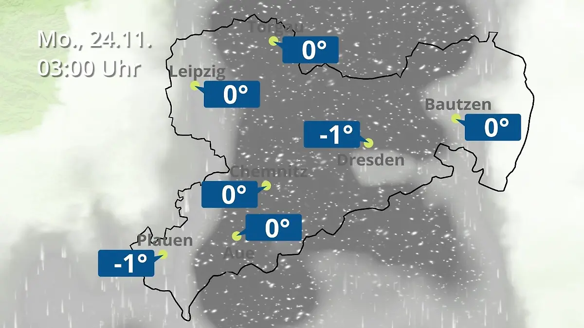Sachsen: Wie wird das Wetter? Regen- und Wolkenfilm für Chemnitz, Dresden und Leipzig