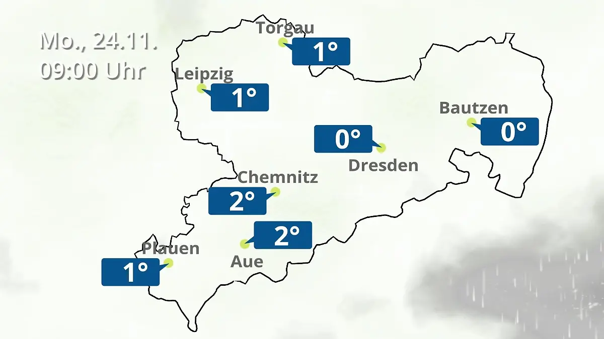 Sachsen: Wie wird das Wetter? Regen- und Wolkenfilm für Chemnitz, Dresden und Leipzig