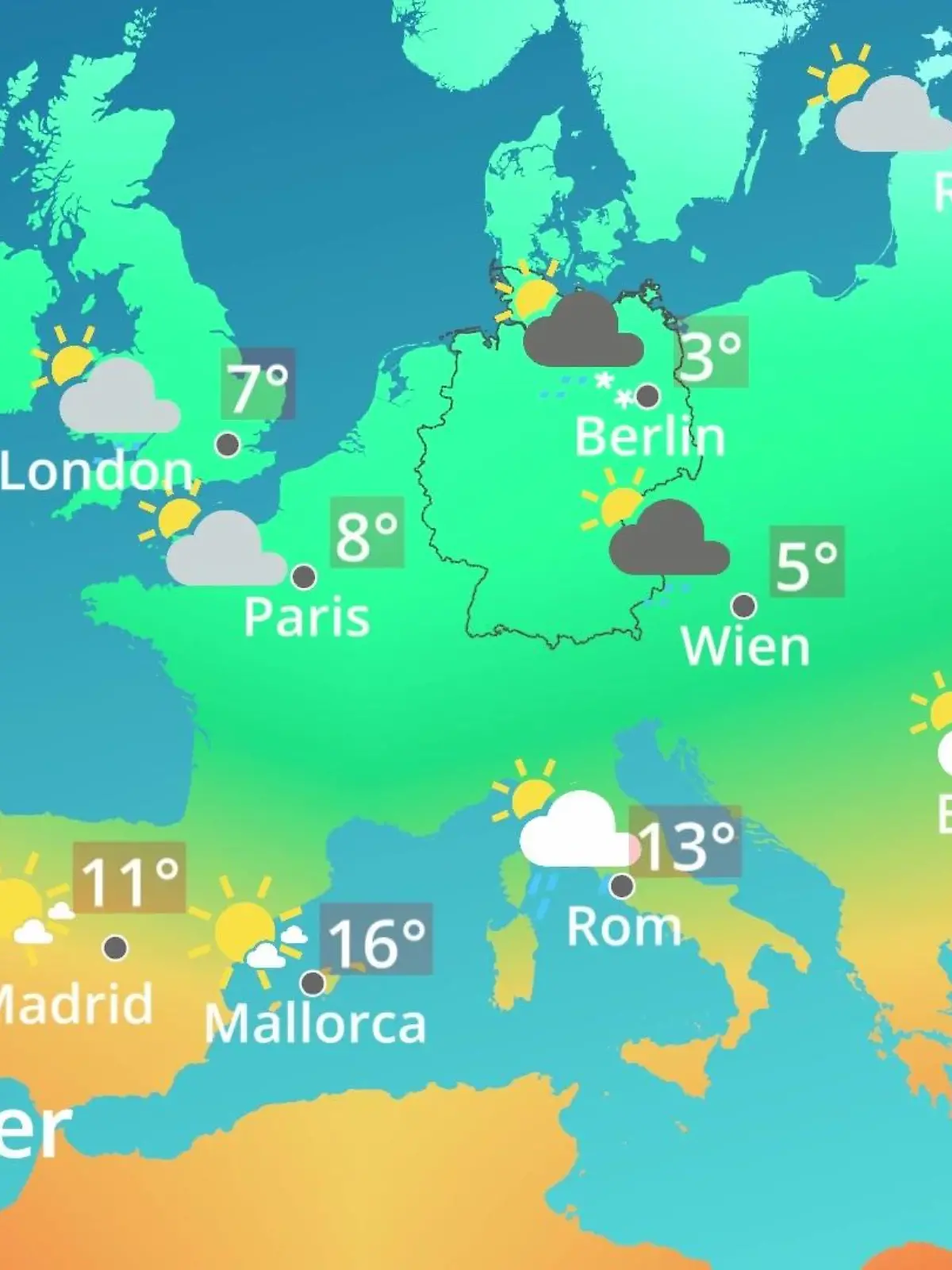 Bild zu: "Europa: Wie wird das Wetter?"