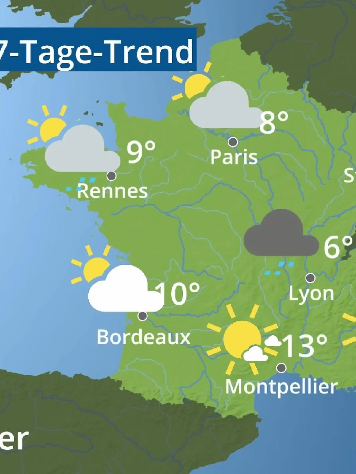 Bild zu: "Frankreich: Wie wird das Wetter?"