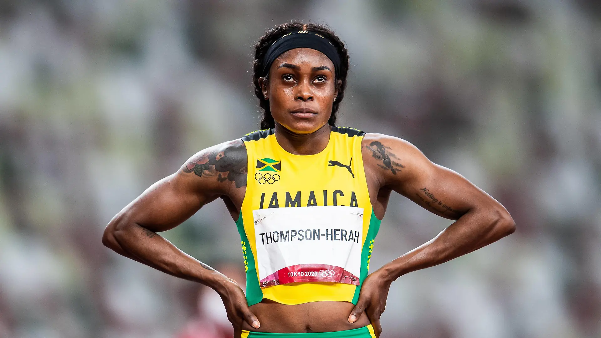  210802 Elaine Thompson-Herah of Jamaica competes in womens 200m semifinal during day 10 of the Tokyo 2020 Olympic Games, Olympische Spiele, Olympia, OS on August 2, 2021 in Tokyo. Photo: Carl Sandin / BILDBYRAN / kod CS / VG0148 bbeng friidrott athletics friidrett olympic games olympics os ol olympiska spel olympiske leker tokyo2020 tokyo 2020 tokyo-os tokyo-ol *** 210802 Elaine Thompson Herah of Jamaica competes in womens 200m semifinal during day 10 of the Tokyo 2020 Olympic Games on August 2, 2021 in Tokyo Photo Carl Sandin PICTURE AGENCY code CS VG0148 bbeng athletics athletics athletics olympic games olympics os ol olympic games olympic games tokyo2020 tokyo 2020 tokyo os tokyo ol, PUBLICATIONxNOTxINxSWExNORxAUT Copyright: CARLxSANDIN BB210802CS032 