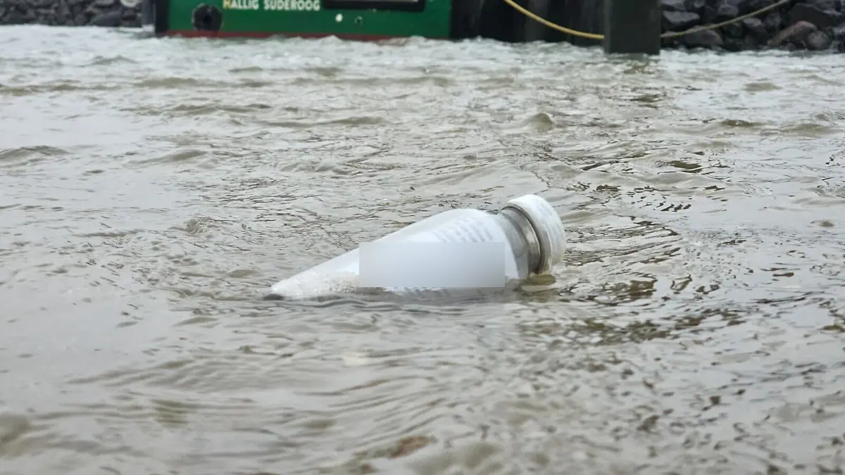 In der Nähe des Anlegers wird die Flaschenpost angespült. 
