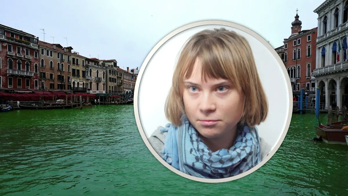 An der Farbattacke auf den Canal Grande beteiligt: Greta Thunberg