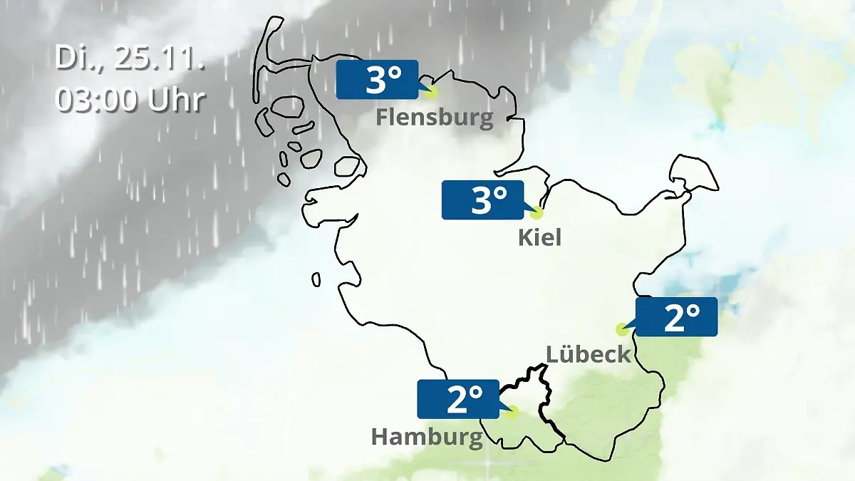 Hamburg, Schleswig-Holstein: Wie wird das Wetter? Regen- und Wolkenfilm für die Nordsee- und Ostseeküste