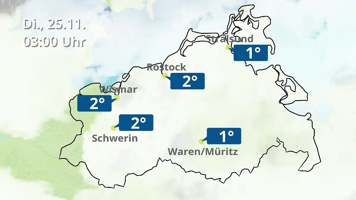 Mecklenburg-Vorpommern: Wie wird das Wetter? Regen- und Wolkenfilm für Rostock, Rügen und die Ostseeküste