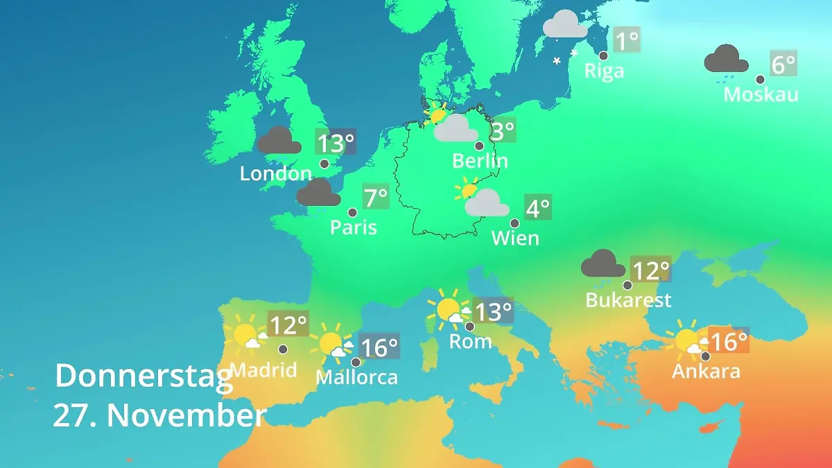 Europa: Wie wird das Wetter? Prognose: Temperaturen von Spanien bis zur Türkei