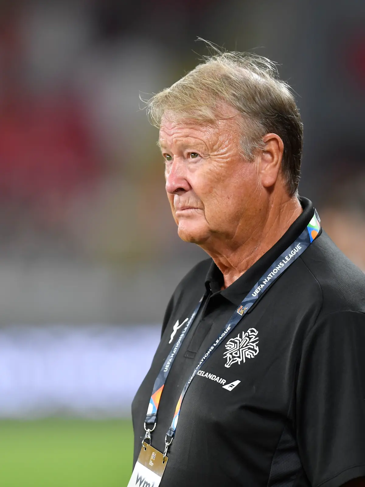 Trainer Age Hareide bei einem Spiel der isländischen Nationalmannschaft im September 2024.
