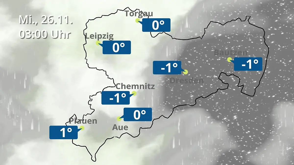 Sachsen: Wie wird das Wetter? Regen- und Wolkenfilm für Chemnitz, Dresden und Leipzig