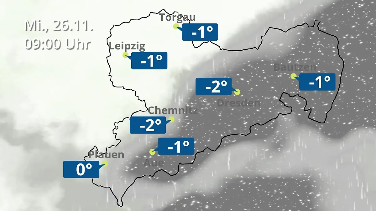 Sachsen: Wie wird das Wetter? Regen- und Wolkenfilm für Chemnitz, Dresden und Leipzig
