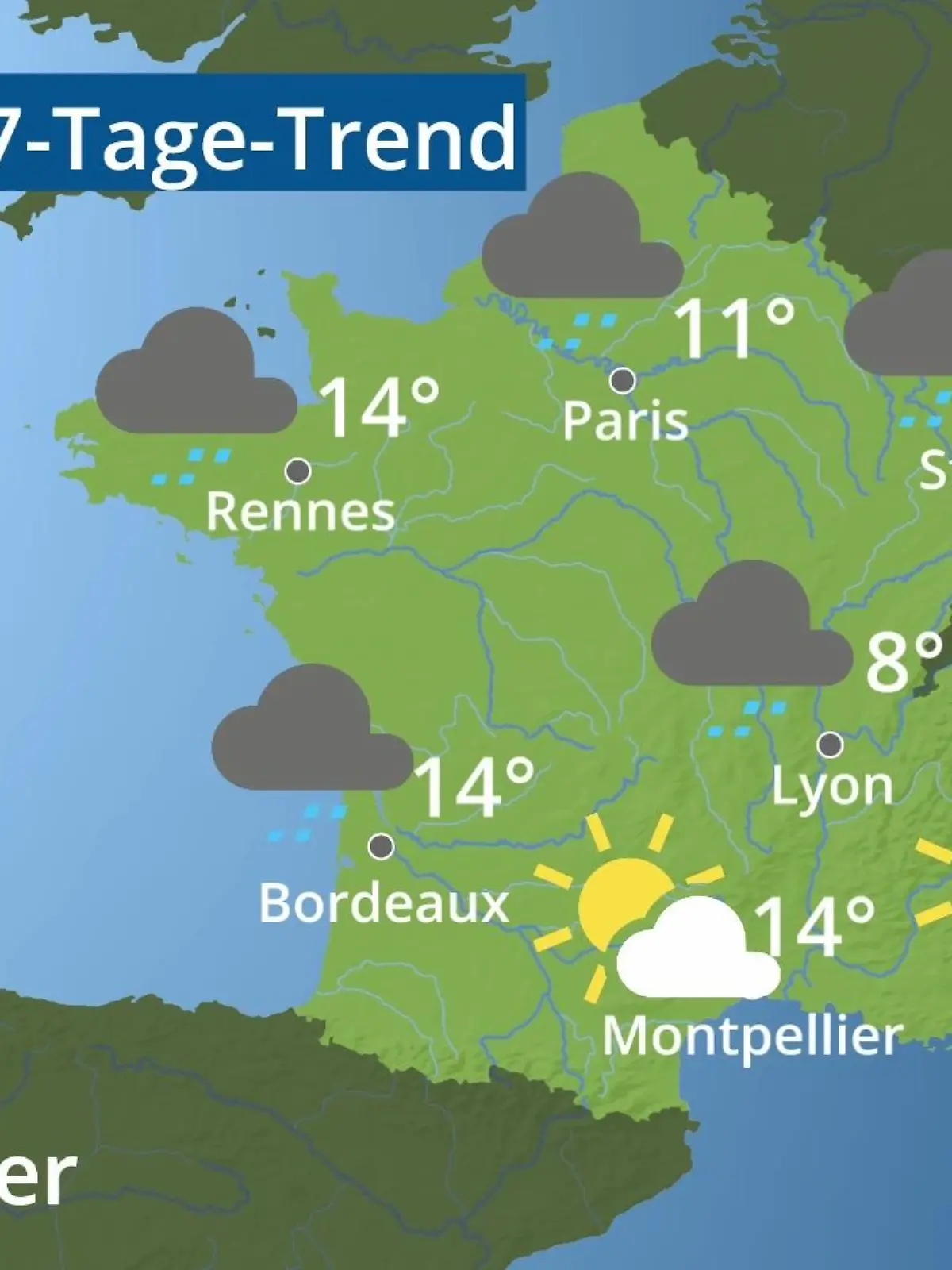 Bild zu: "Frankreich: Wie wird das Wetter?"