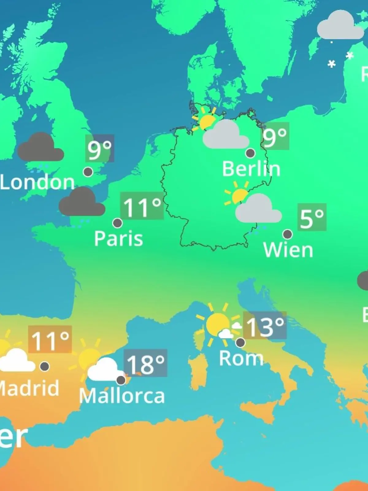 Bild zu: "Europa: Wie wird das Wetter?"
