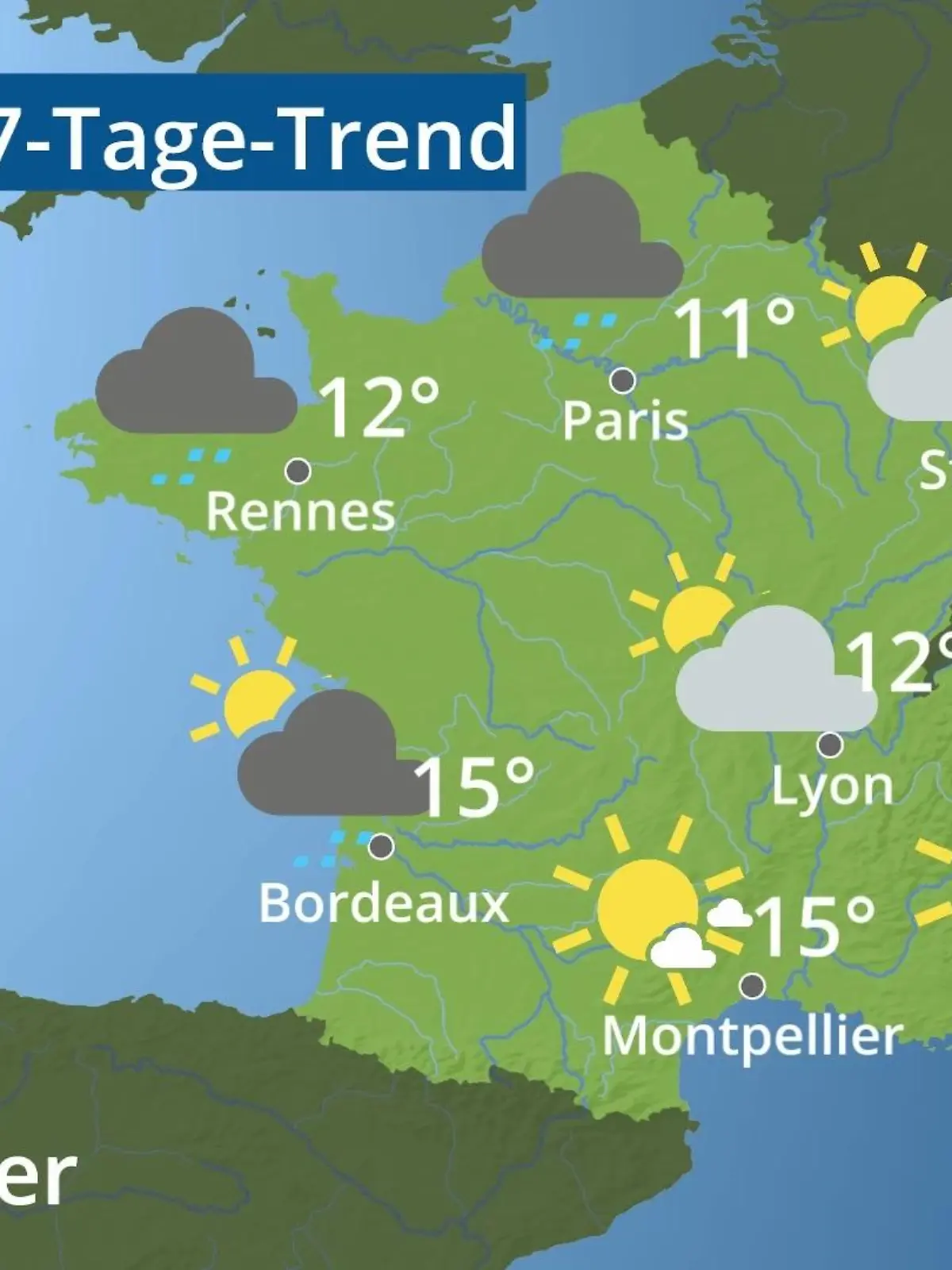 Bild zu: "Frankreich: Wie wird das Wetter?"