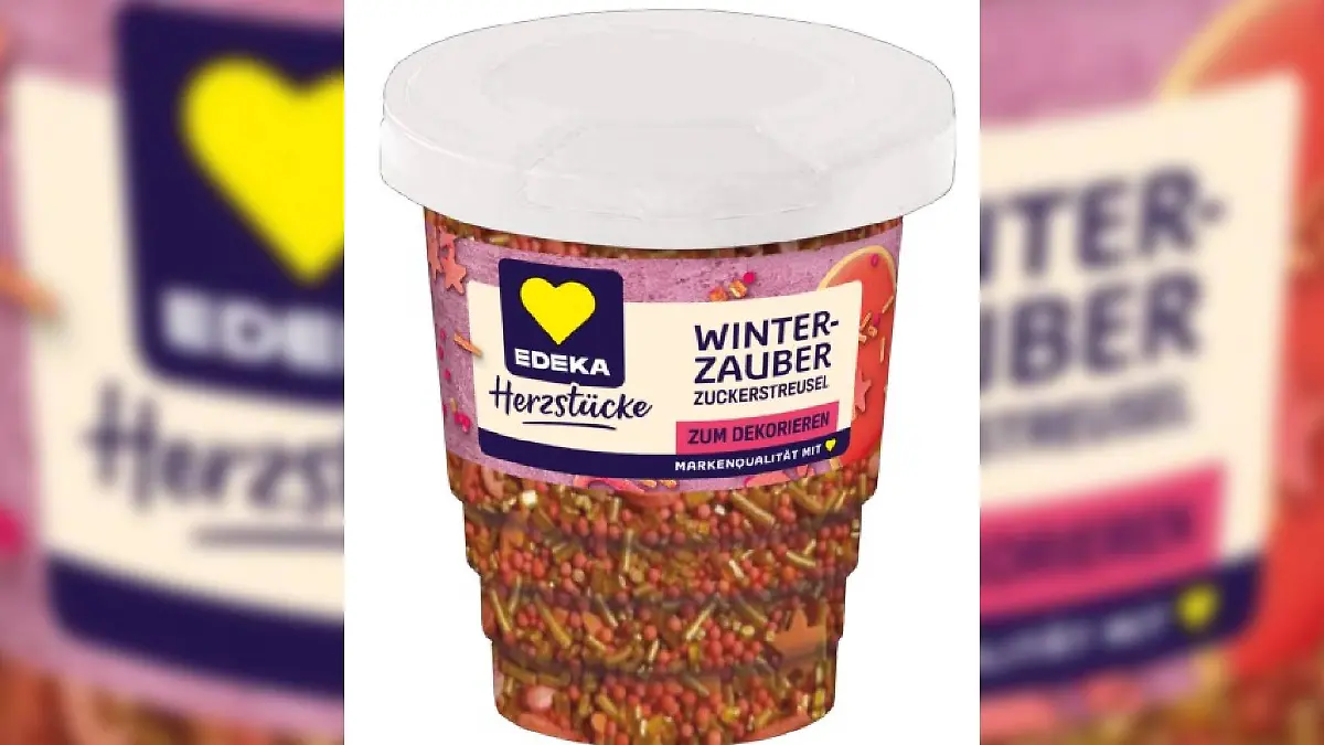 Edeka Herzstücke Winterzauber Zuckerstreusel im Becher