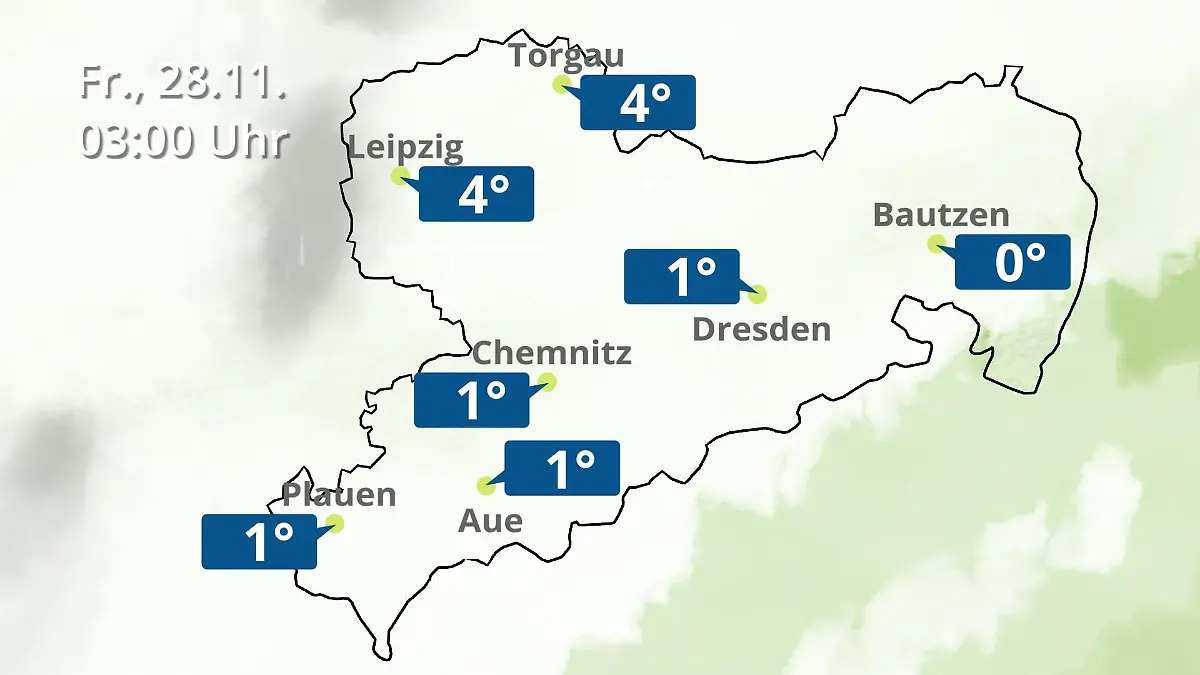 Sachsen: Wie wird das Wetter? Regen- und Wolkenfilm für Chemnitz, Dresden und Leipzig