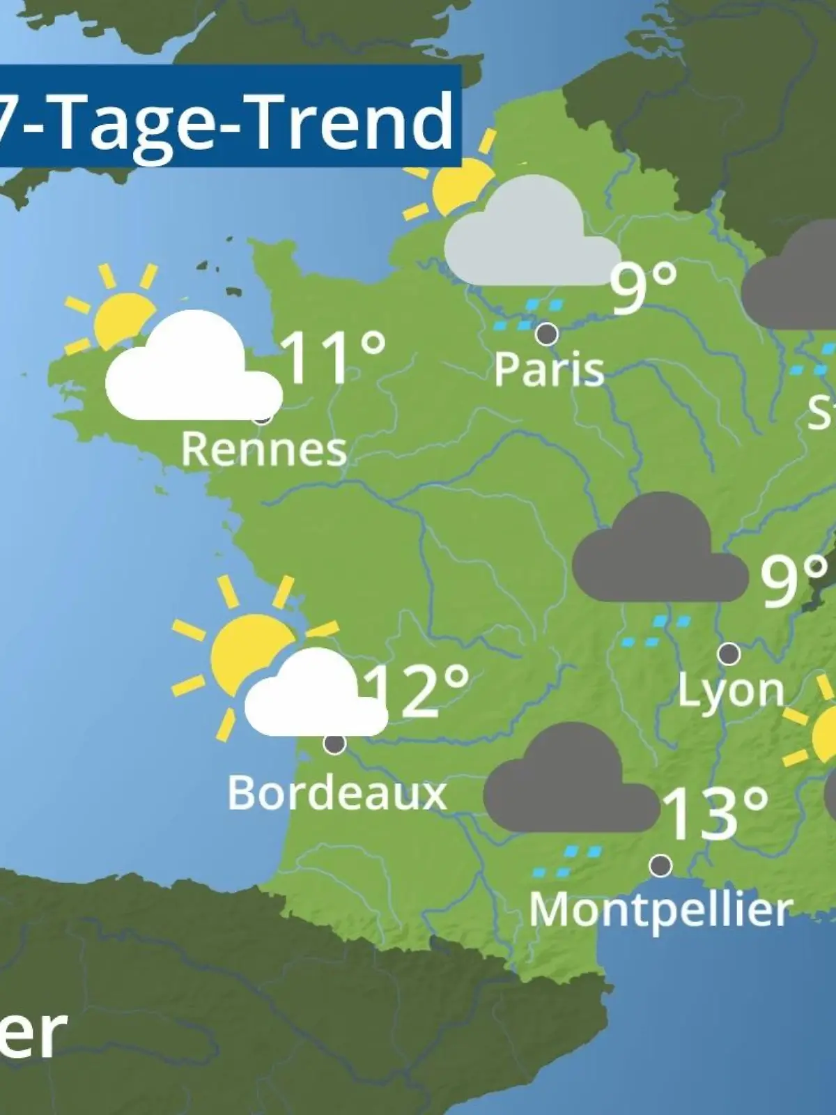 Bild zu: "Frankreich: Wie wird das Wetter?"