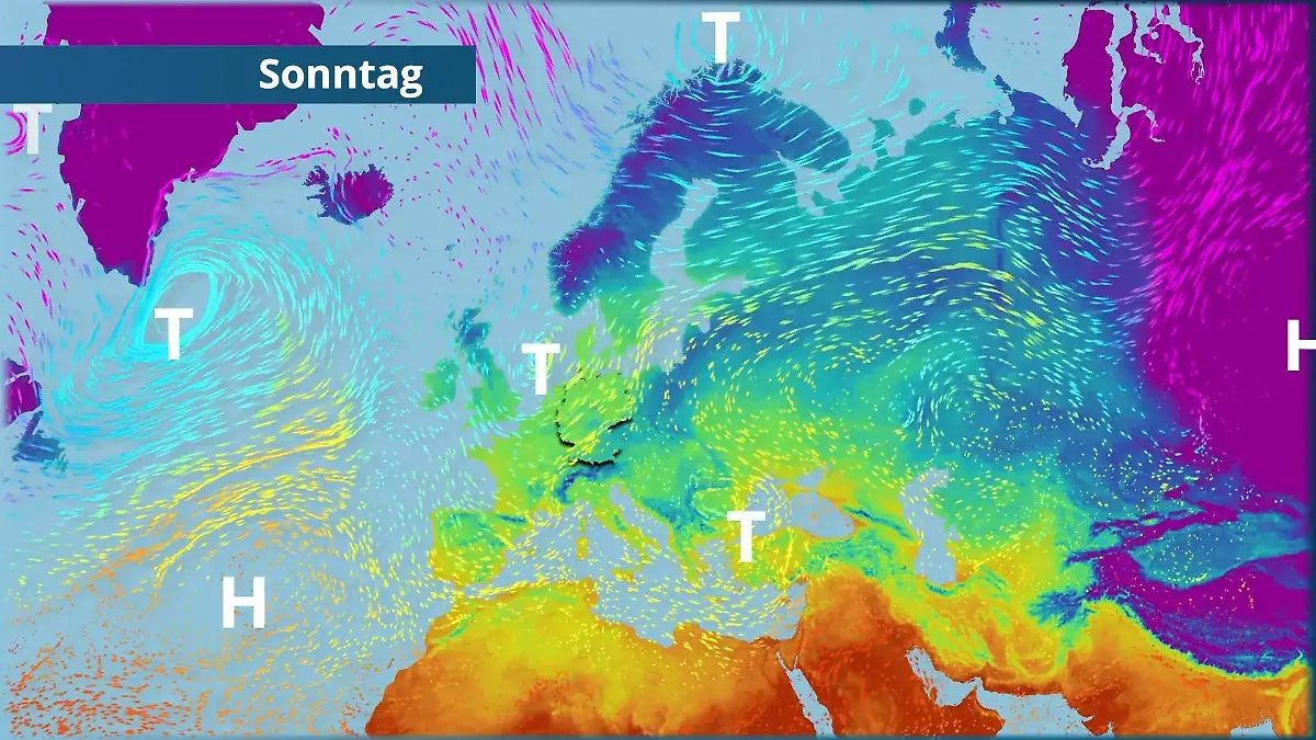 Mildere Luft ist auf dem Vormarsch Der Strömungsfilm für Europa für 5 Tage