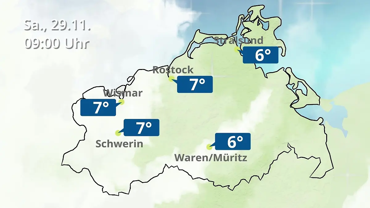 Mecklenburg-Vorpommern: Wie wird das Wetter? Regen- und Wolkenfilm für Rostock, Rügen und die Ostseeküste