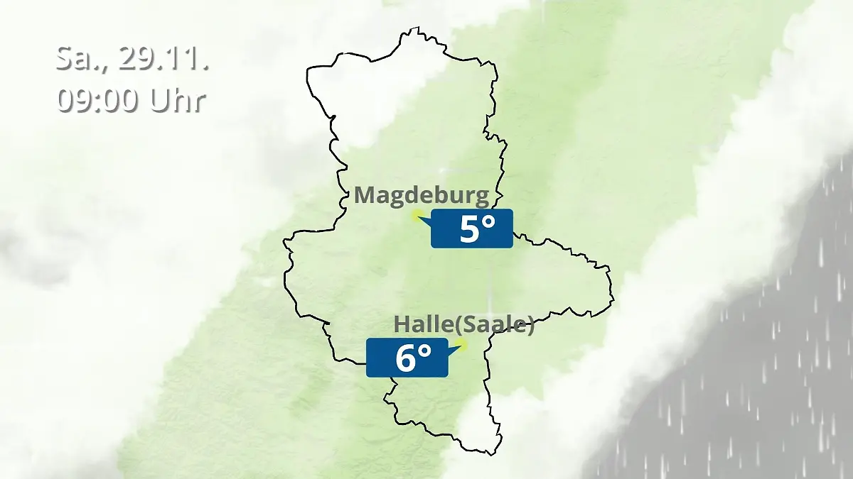 Sachsen-Anhalt: Wie wird das Wetter? Regen und Wolkenfilm für Halle und Magdeburg
