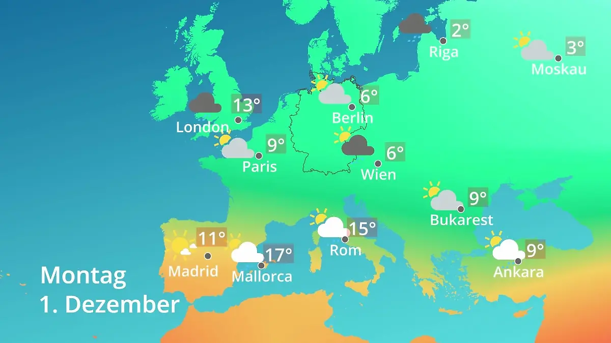 Europa: Wie wird das Wetter? Prognose: Temperaturen von Spanien bis zur Türkei