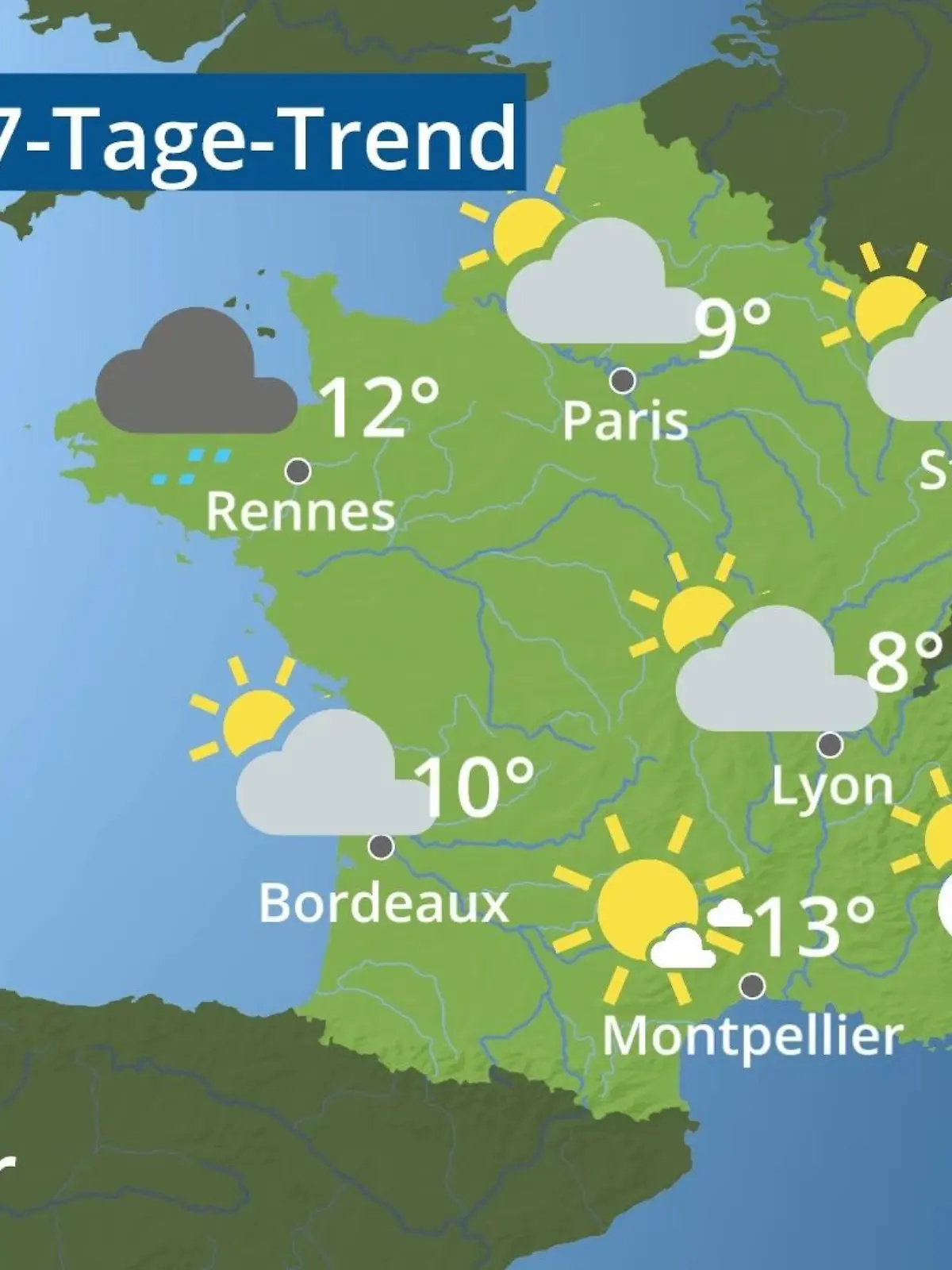 Bild zu: "Frankreich: Wie wird das Wetter?"