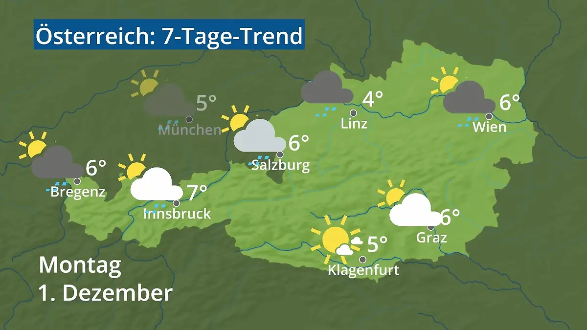 Österreich: Wie wird das Wetter? Video 7-Tage-Trend: Wien, Salzburg, Innsbruck