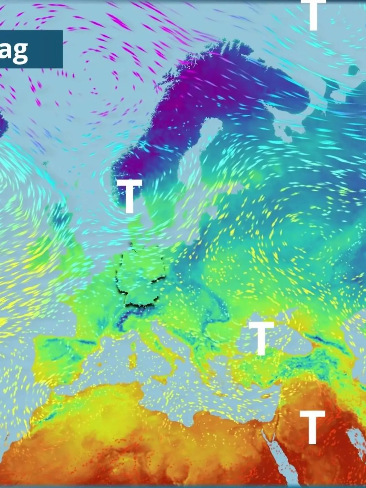 Bild zu: "Tief mitten über der Nordsee"