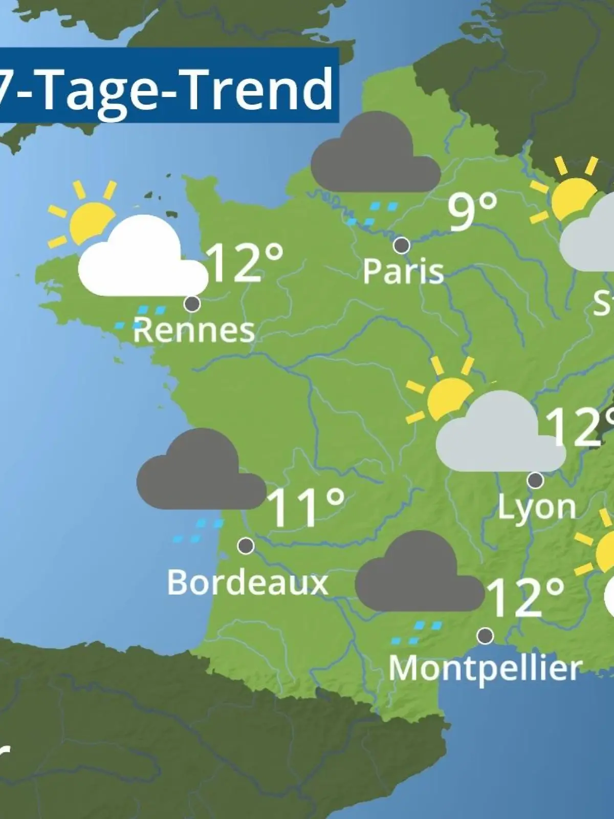 Bild zu: "Frankreich: Wie wird das Wetter?"