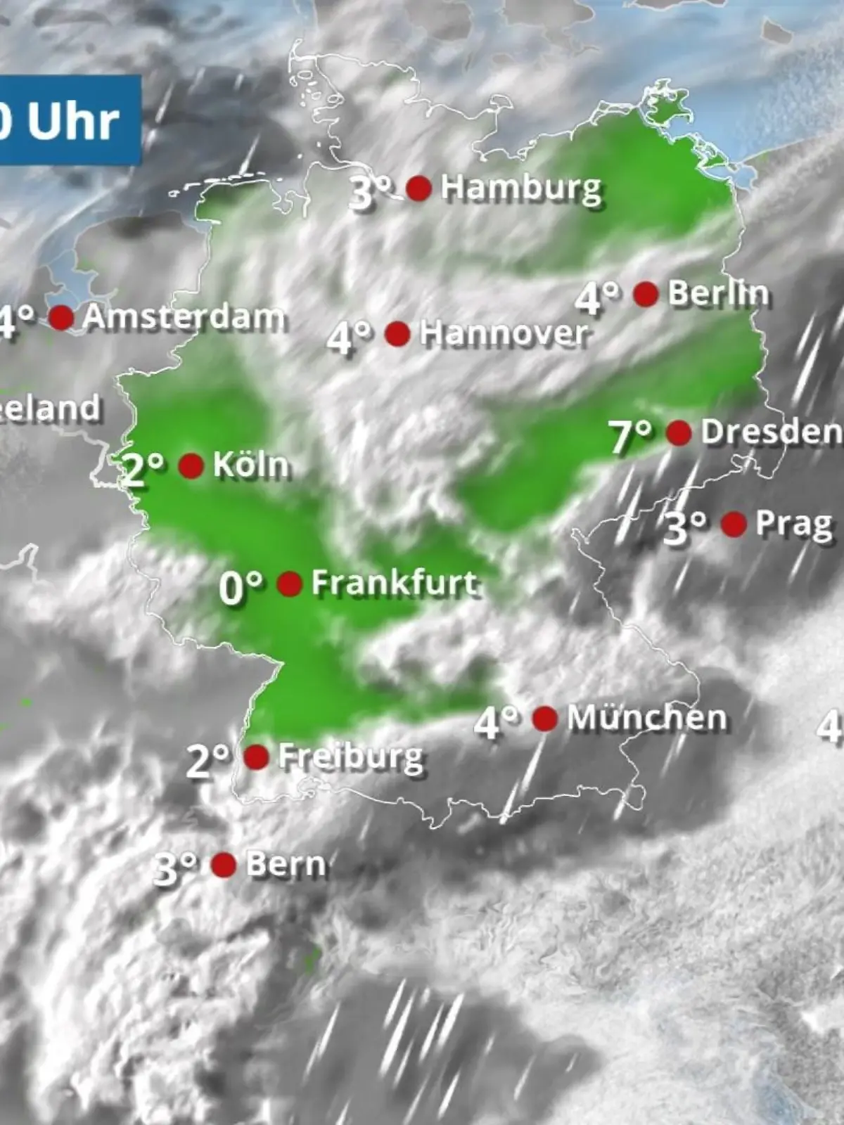 Bild zu: "In der Nacht Regen im Südosten und Nordwesten"