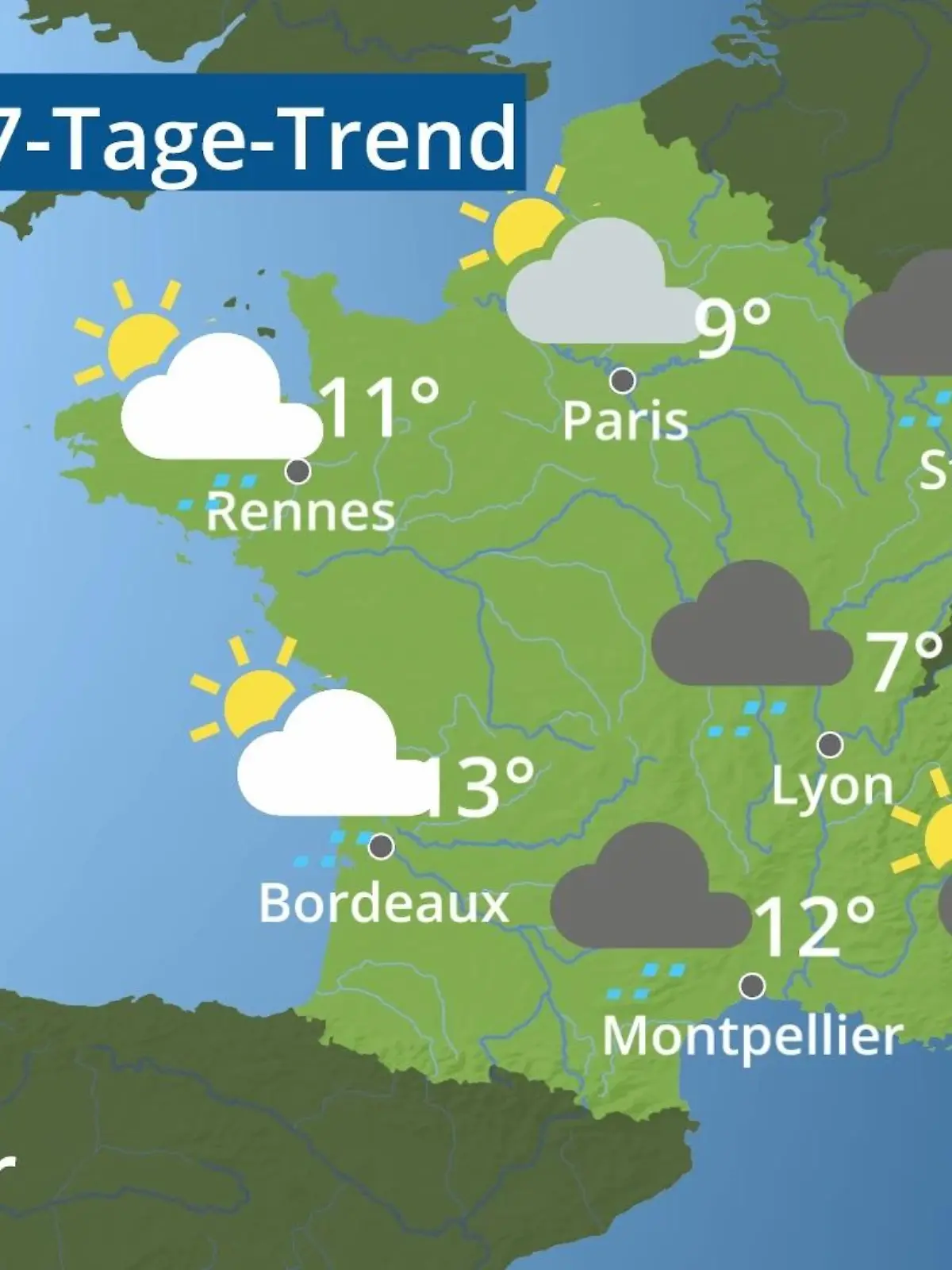 Bild zu: "Frankreich: Wie wird das Wetter?"