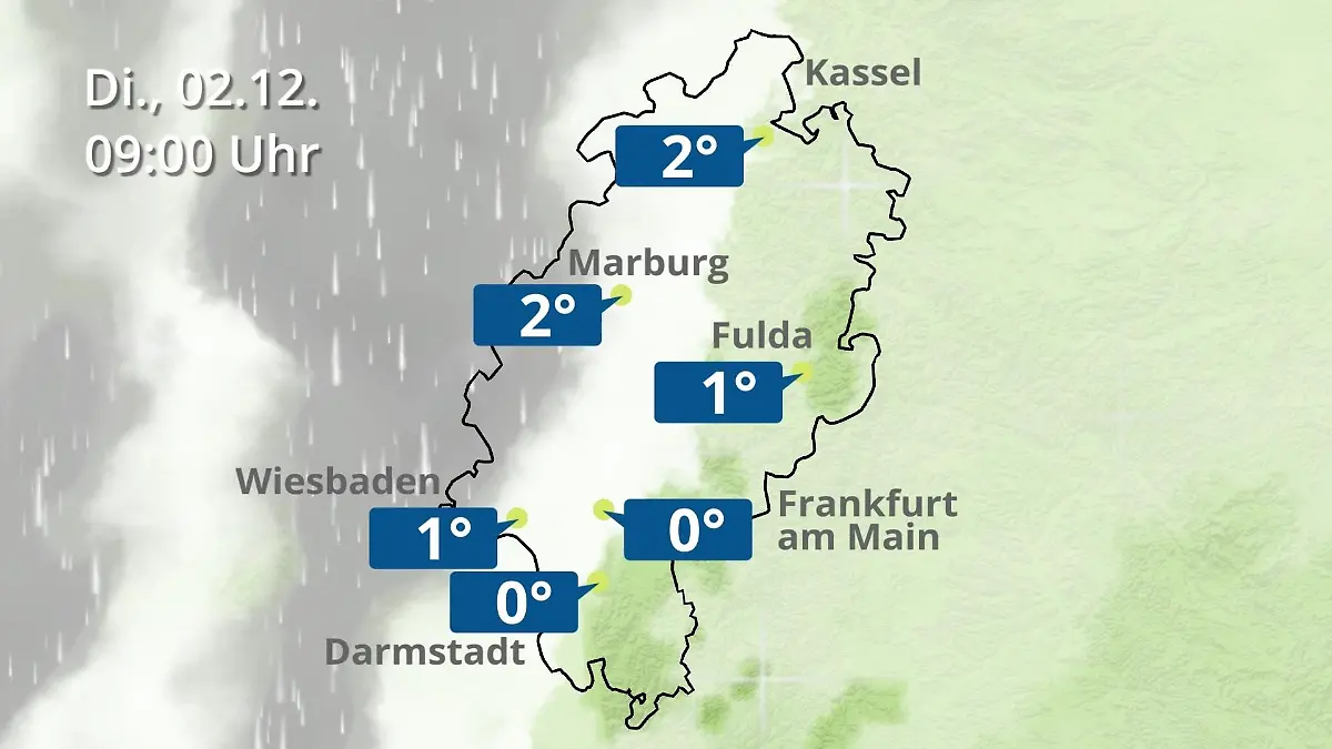 Hessen: Wie wird das Wetter? Regen- und Wolkenfilm für Frankfurt am Main und Wiesbaden