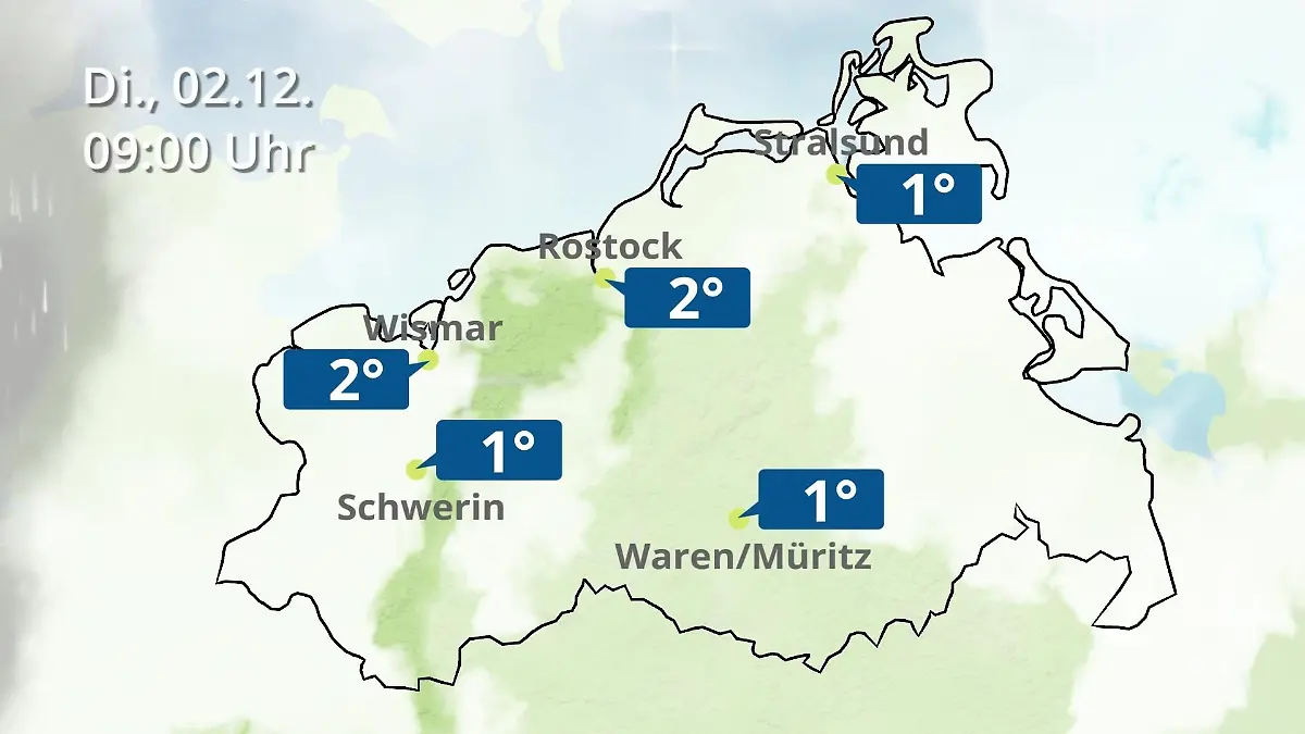 Mecklenburg-Vorpommern: Wie wird das Wetter? Regen- und Wolkenfilm für Rostock, Rügen und die Ostseeküste