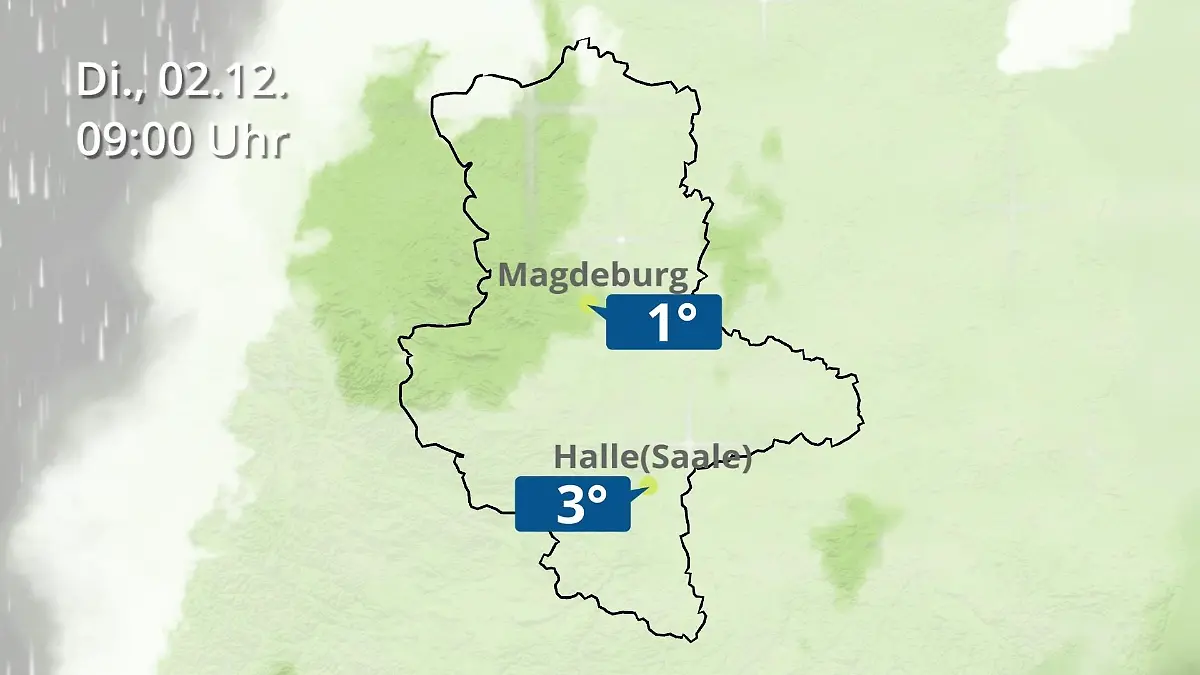 Sachsen-Anhalt: Wie wird das Wetter? Regen und Wolkenfilm für Halle und Magdeburg