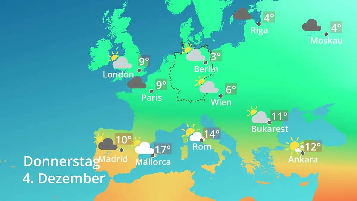 Europa: Wie wird das Wetter? Prognose: Temperaturen von Spanien bis zur Türkei