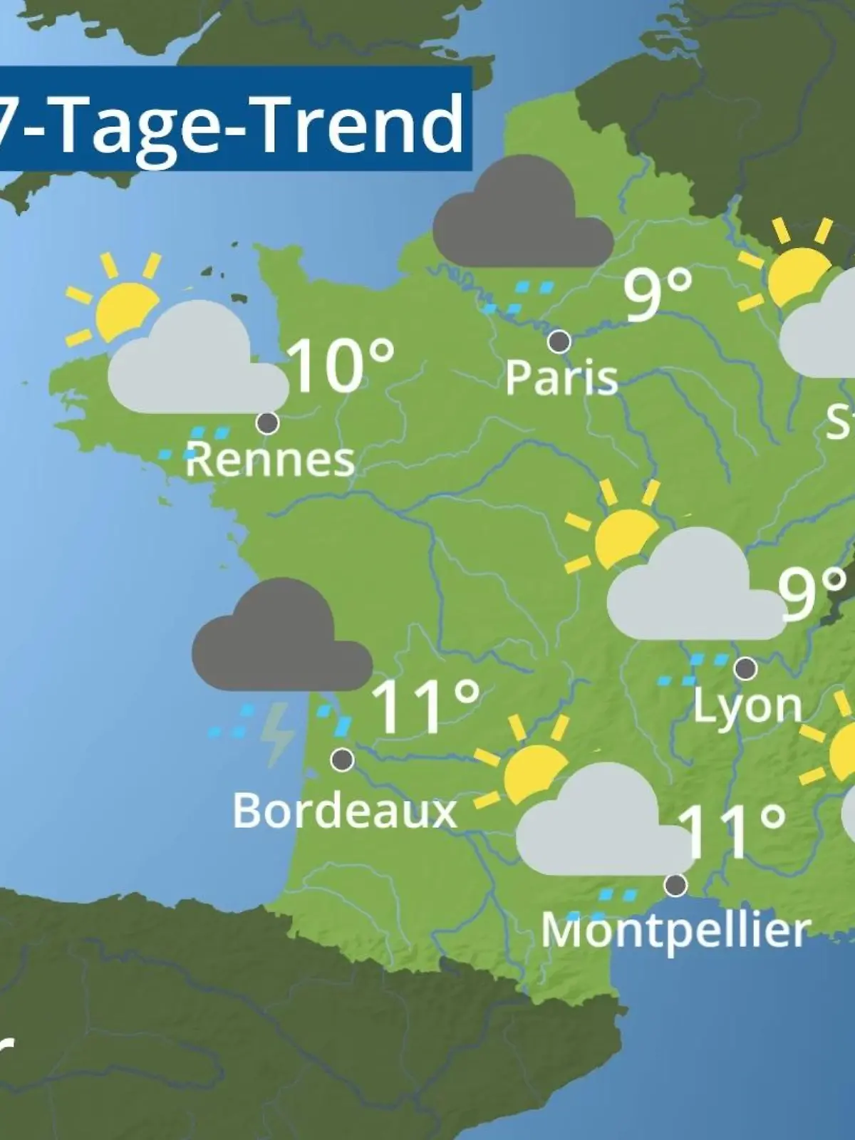 Bild zu: "Frankreich: Wie wird das Wetter?"