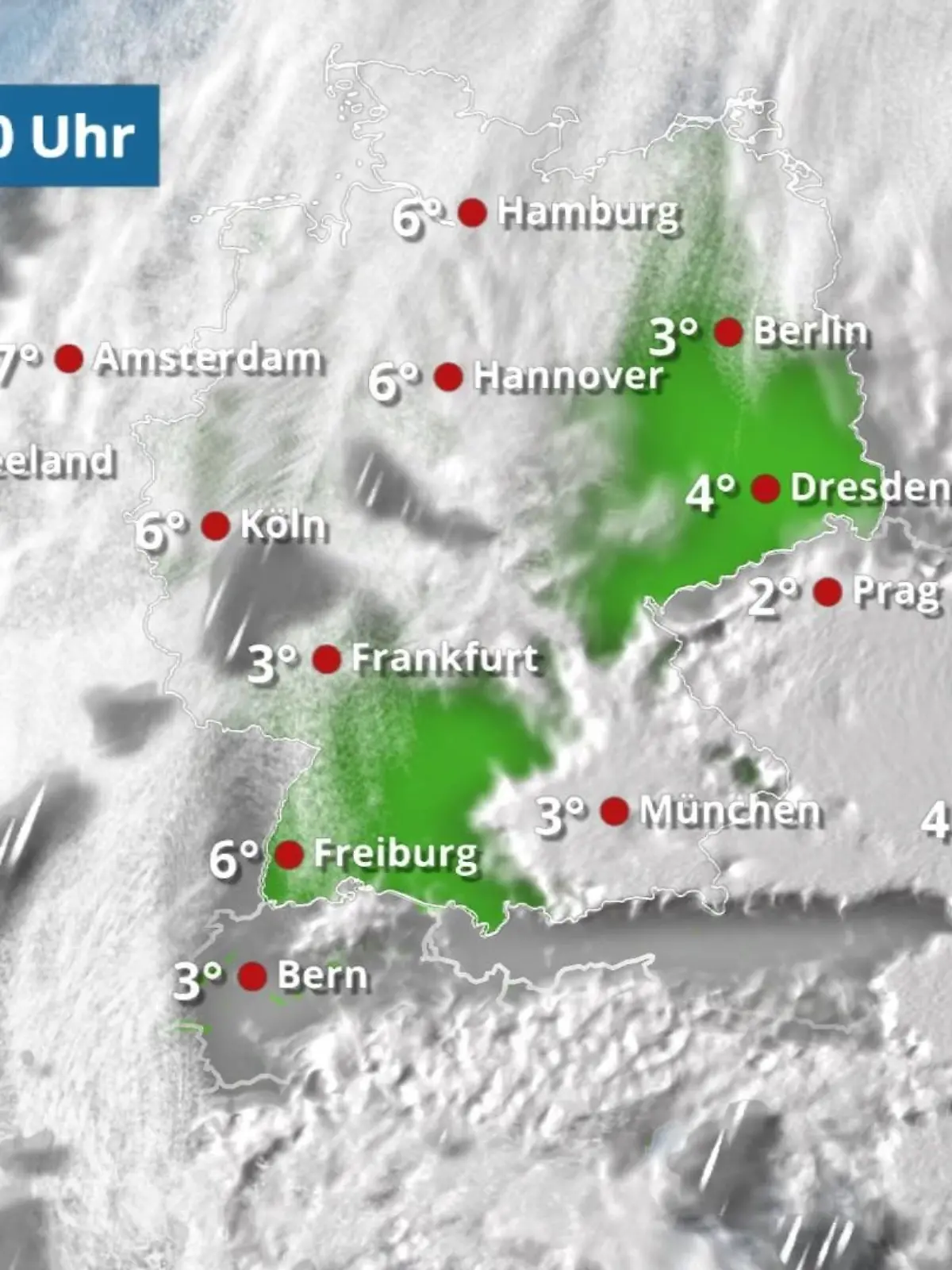 Bild zu: "Regen bleibt im Westen hängen"