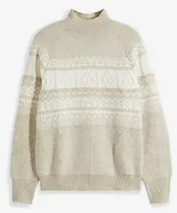 Norweger-Pullover mit Stehkragen