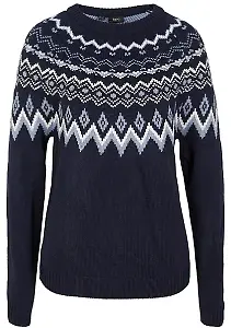 Dunkelblauer Norweger-Pullover