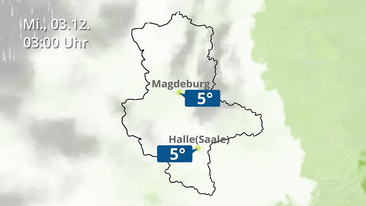 Sachsen-Anhalt: Wie wird das Wetter? Regen und Wolkenfilm für Halle und Magdeburg