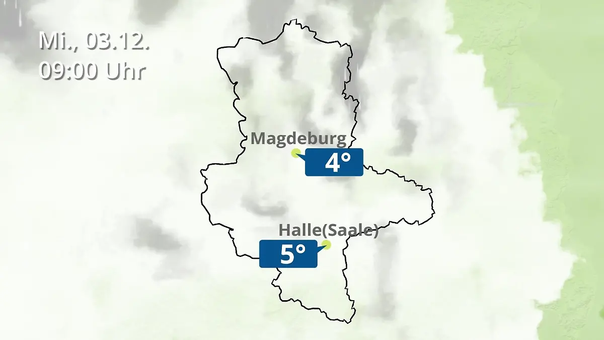 Sachsen-Anhalt: Wie wird das Wetter? Regen und Wolkenfilm für Halle und Magdeburg