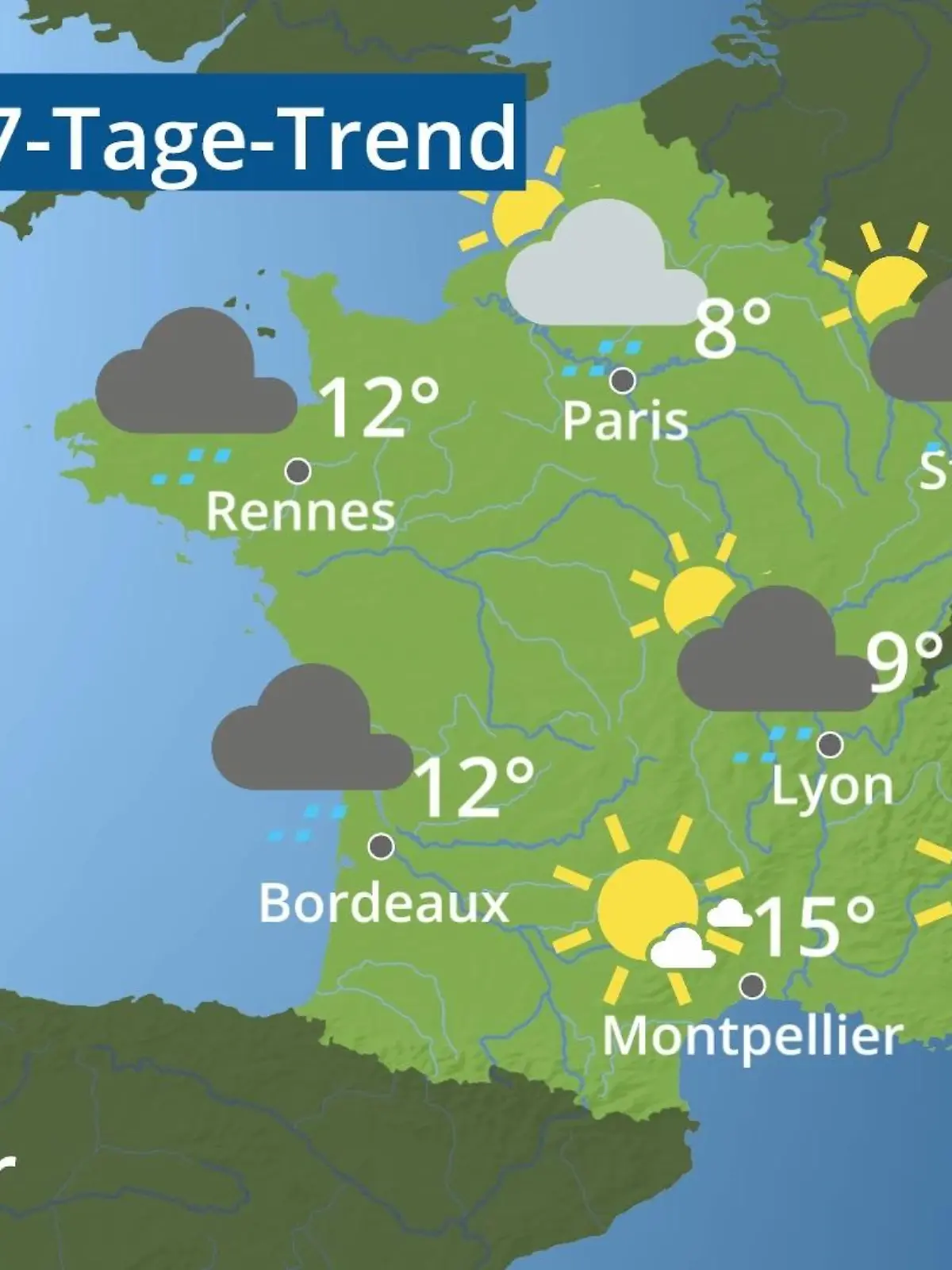 Bild zu: "Frankreich: Wie wird das Wetter?"
