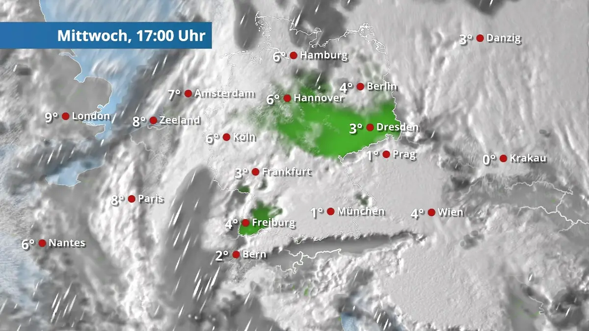 Prognose vom 3. Dezember Der Regen- und Wolkenfilm für 48 Stunden