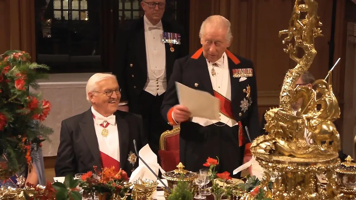 König Charles überrascht Steinmeier auf Deutsch Staatsbankett auf Schloss Windsor