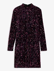 Modisches Kleid aus Samt-Material mit Pailletten