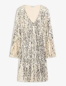 Paillettenkleid mit Trompeten-Ärmel