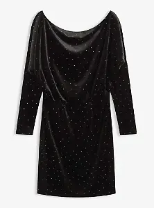 Minikleid aus fließendem Samt und Glitzer