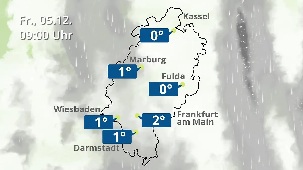 Hessen: Wie wird das Wetter? Regen- und Wolkenfilm für Frankfurt am Main und Wiesbaden