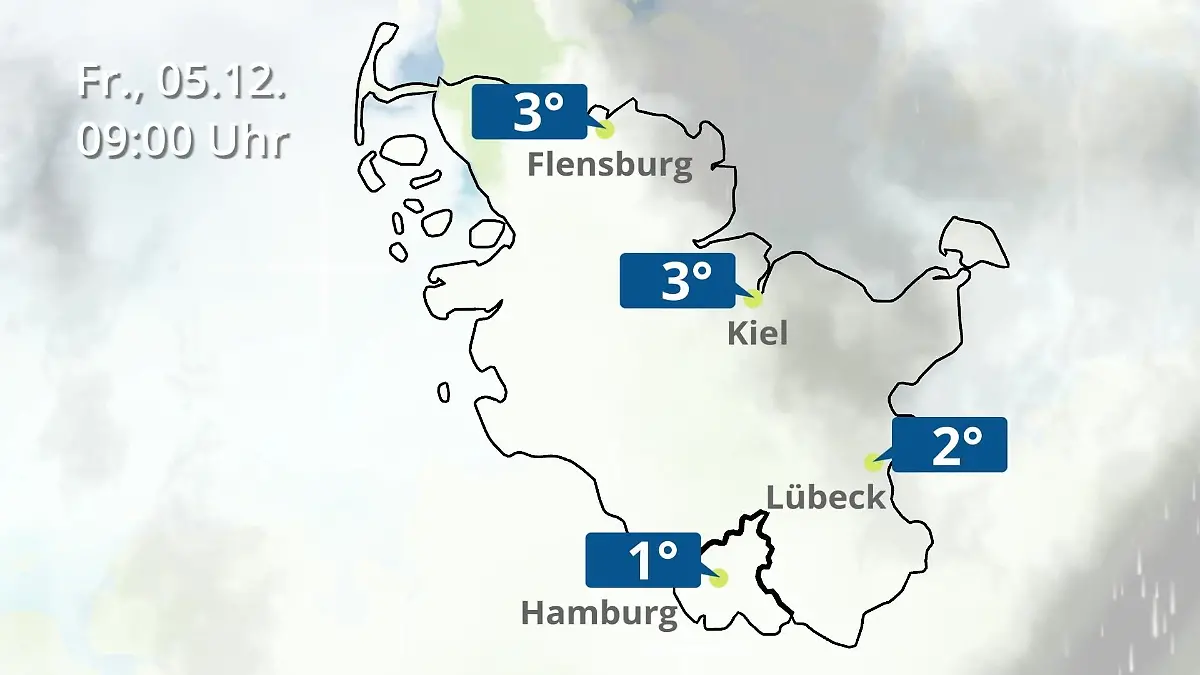 Hamburg, Schleswig-Holstein: Wie wird das Wetter? Regen- und Wolkenfilm für die Nordsee- und Ostseeküste